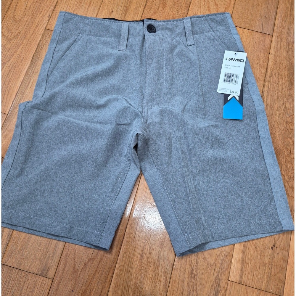 Tony Hawk Kids Reflex Stretch Hybrid Shorts Gray Size 8 600267DM NEW